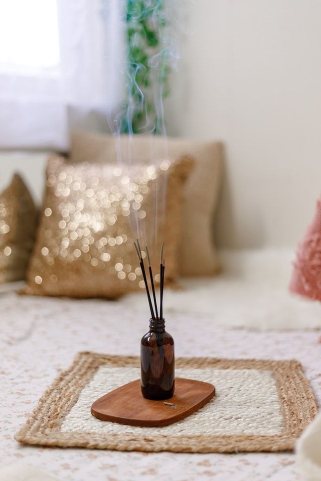 Incense sticks in calm environment 5 tips on how to create a home yoga space