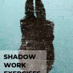 image shows the reflection of a female person on a rainy floor shadow work exercises for beginners
