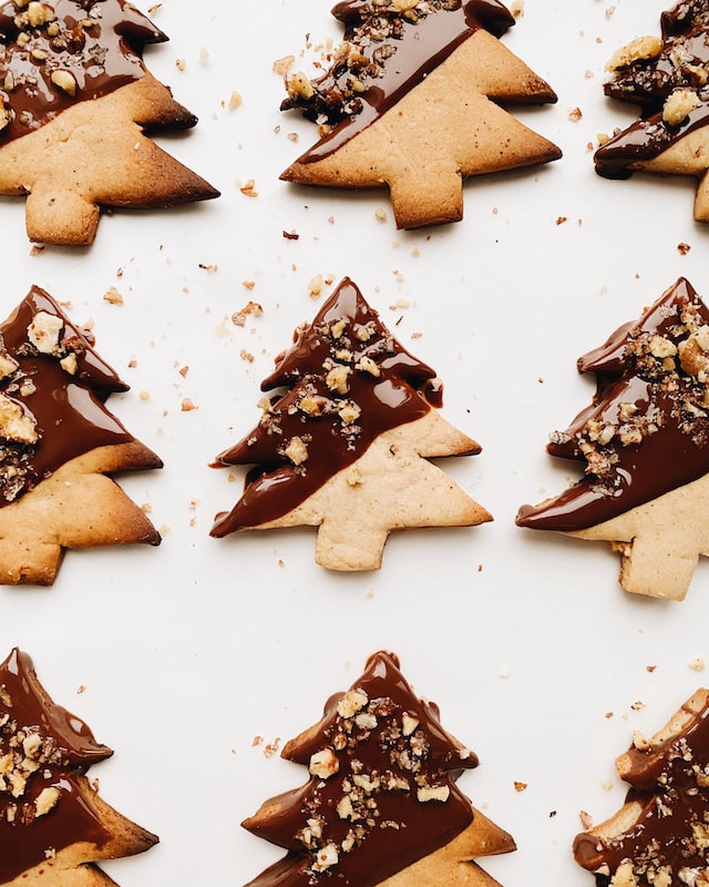close up of Christmas biscuits covered with chocolate how to best deal with holiday stress