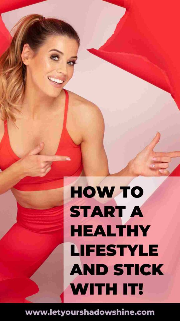 blonde woman dressed in red sports outfit how to start a healthy lifestyle