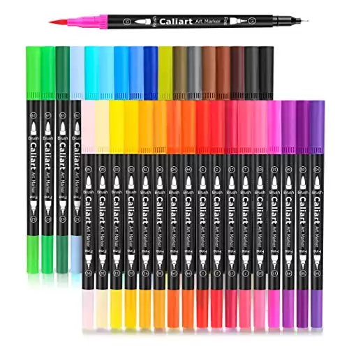 Caliart 34 Double Tip Brush Pens Art Markers