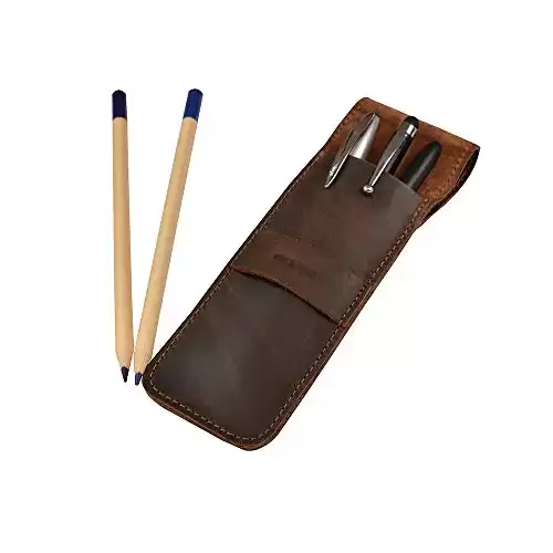 Handcrafted Leather Pen Case Holder