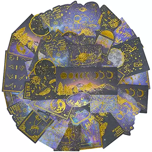 Knaid Celestial Black Gold Foil Stickers Set