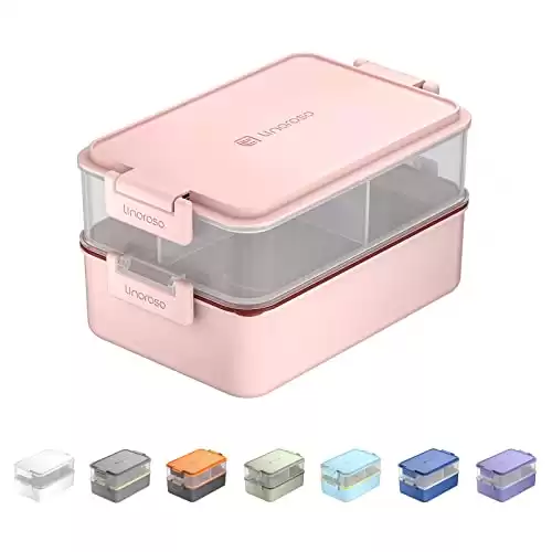 linoroso Stackable Bento Box Adult Lunch Box