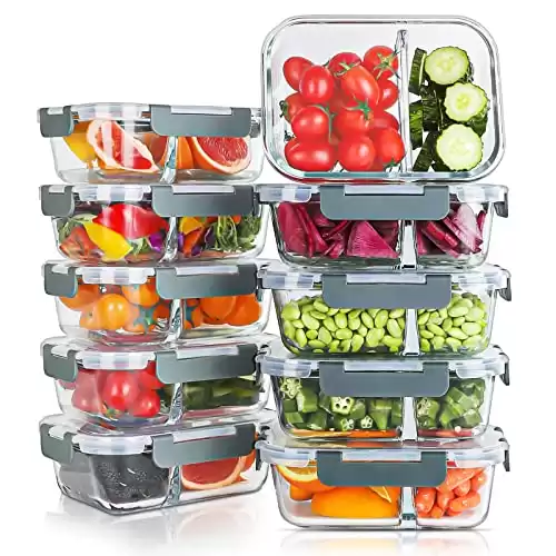 KOMUEE 30oz Glass Meal Prep Containers