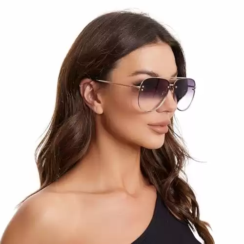 VIVIENFANG Oversized Aviator Sunglasses